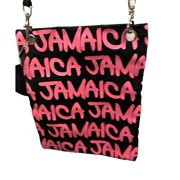 Women’s Robin Ruth Small Black Jamaica Canvas Crossbody Two Front Zipper Bag - Picture 4 of 5